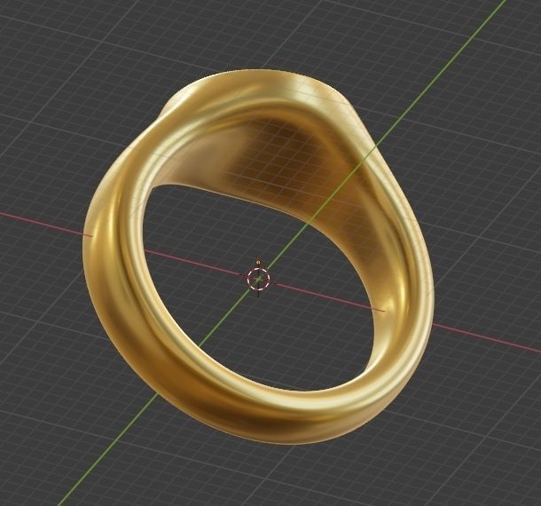 Signet Ring Low Poly 3d Print or Render ready 3D print model_8