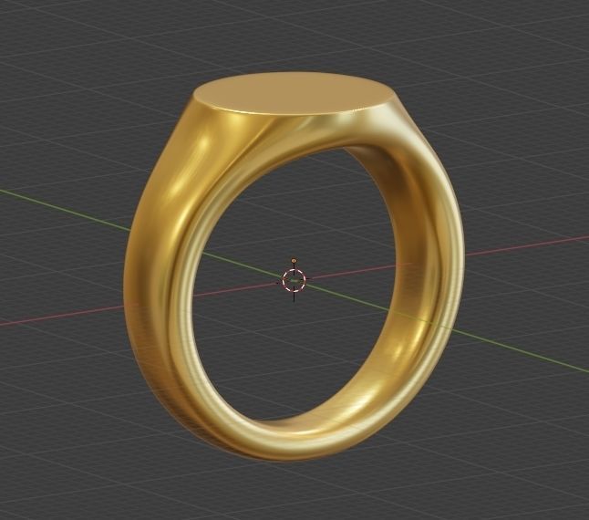 Signet Ring Low Poly 3d Print or Render ready 3D print model_2