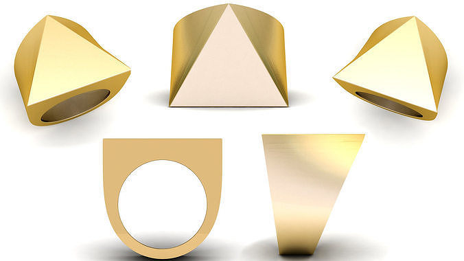 Triangular Pyramid Shape Champions Ring  3D print model