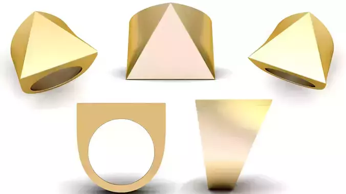 Triangular Pyramid Shape Champions Ring 