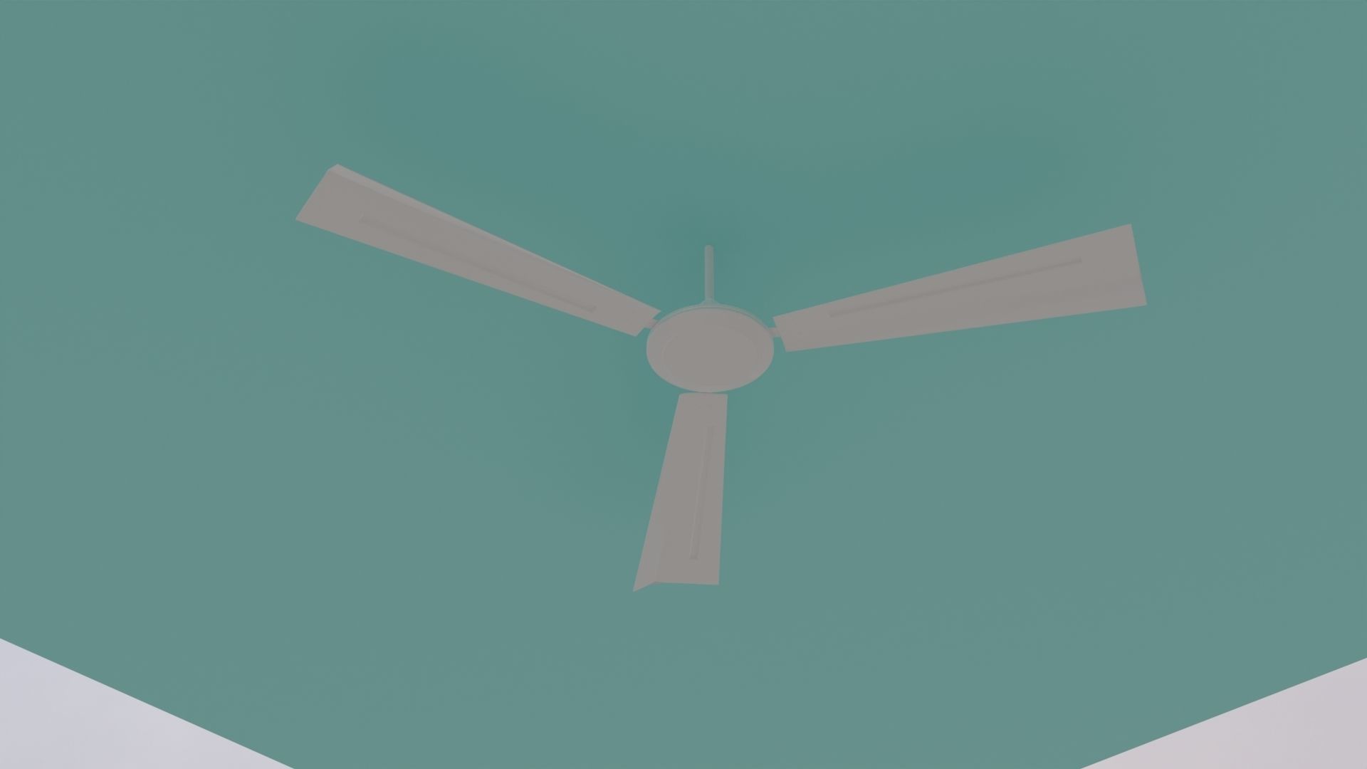 Rigged and Animated Ceiling Fan 3D model Free 3D model_1