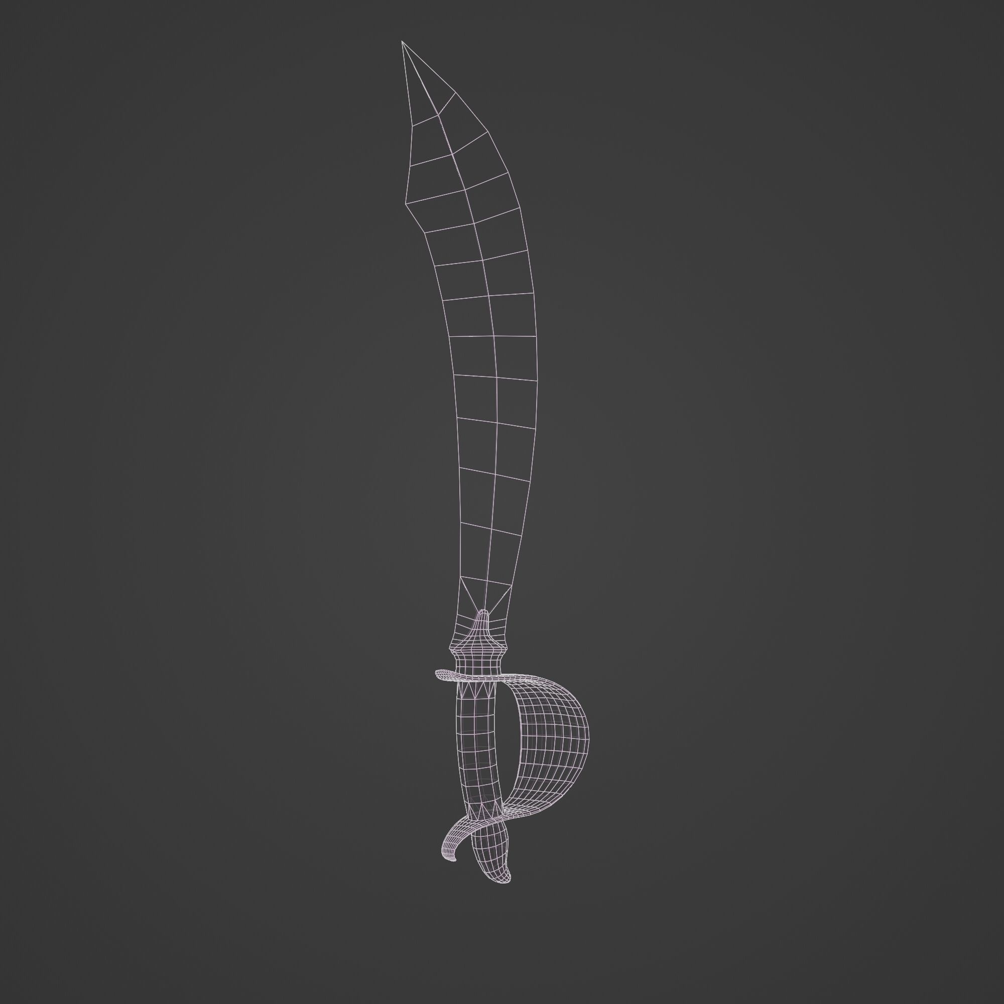 Saber Pirate Sword Low-poly 3D model_6