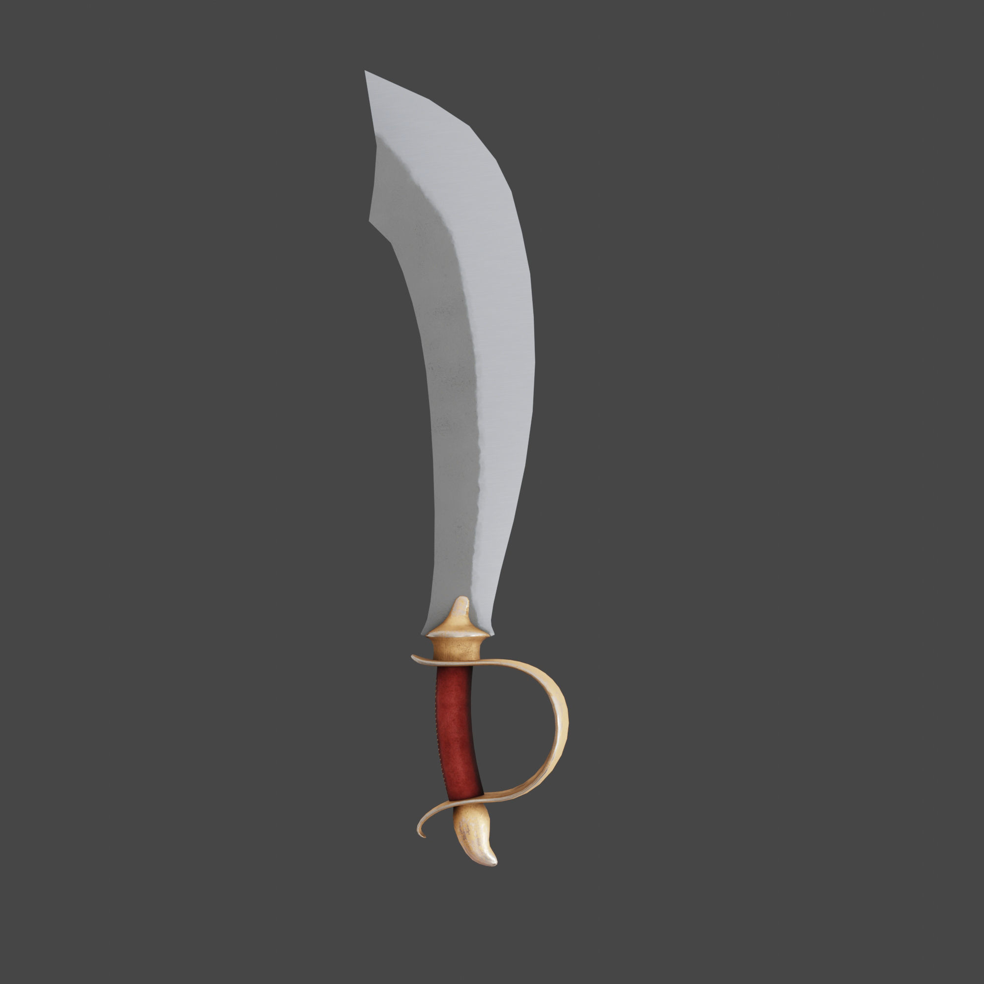 Saber Pirate Sword Low-poly 3D model_7