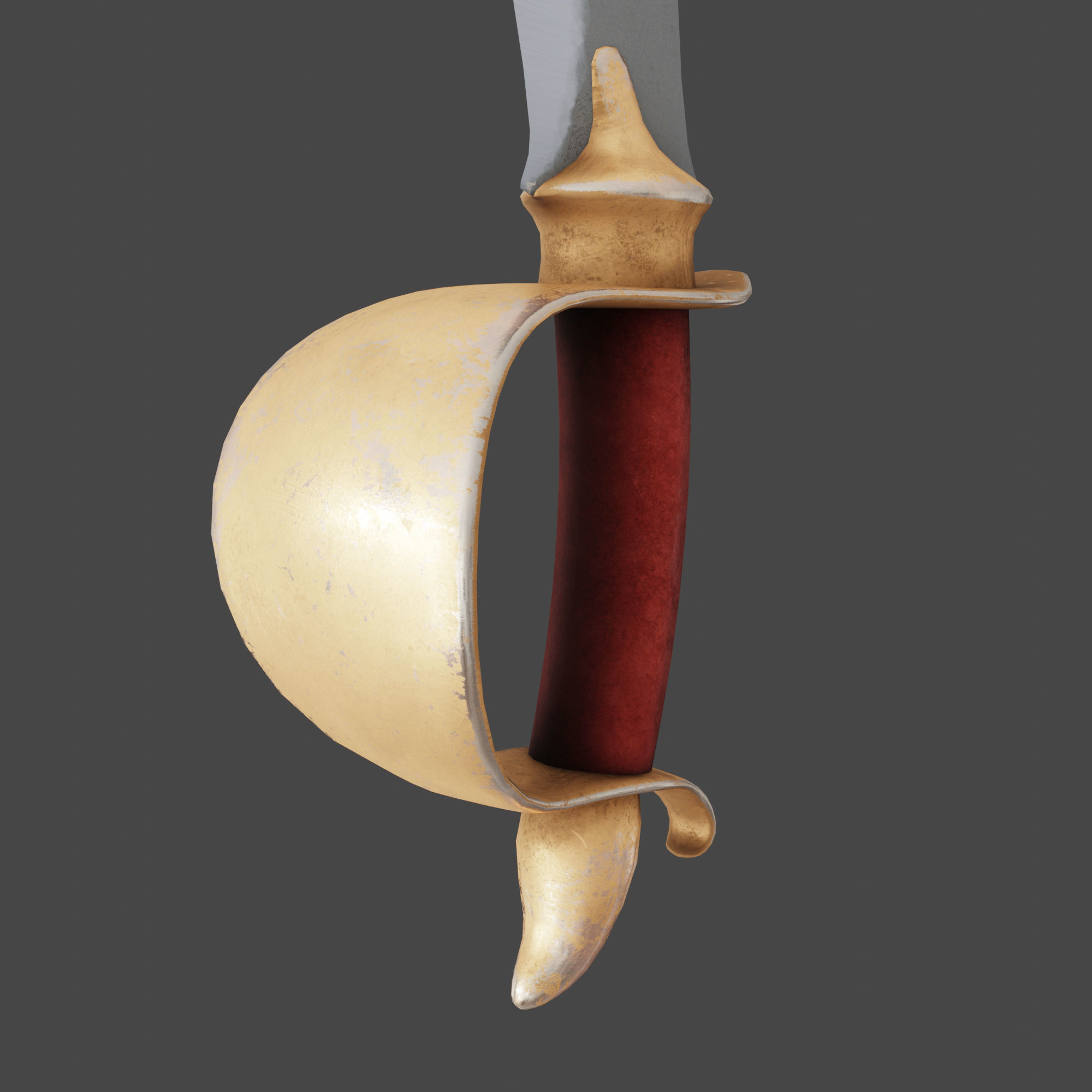 Saber Pirate Sword Low-poly 3D model_13