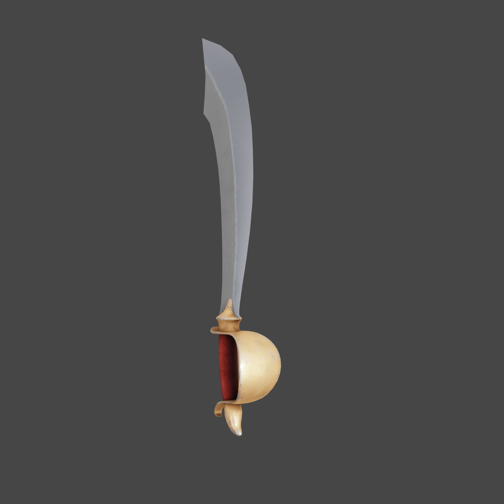 Saber Pirate Sword Low-poly 3D model_9