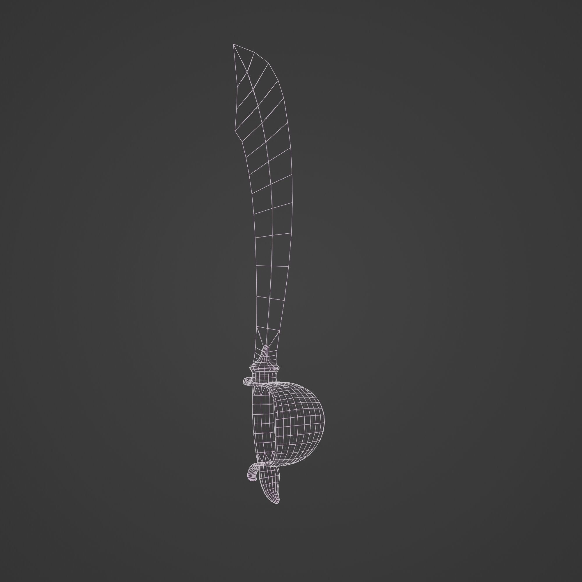 Saber Pirate Sword Low-poly 3D model_10