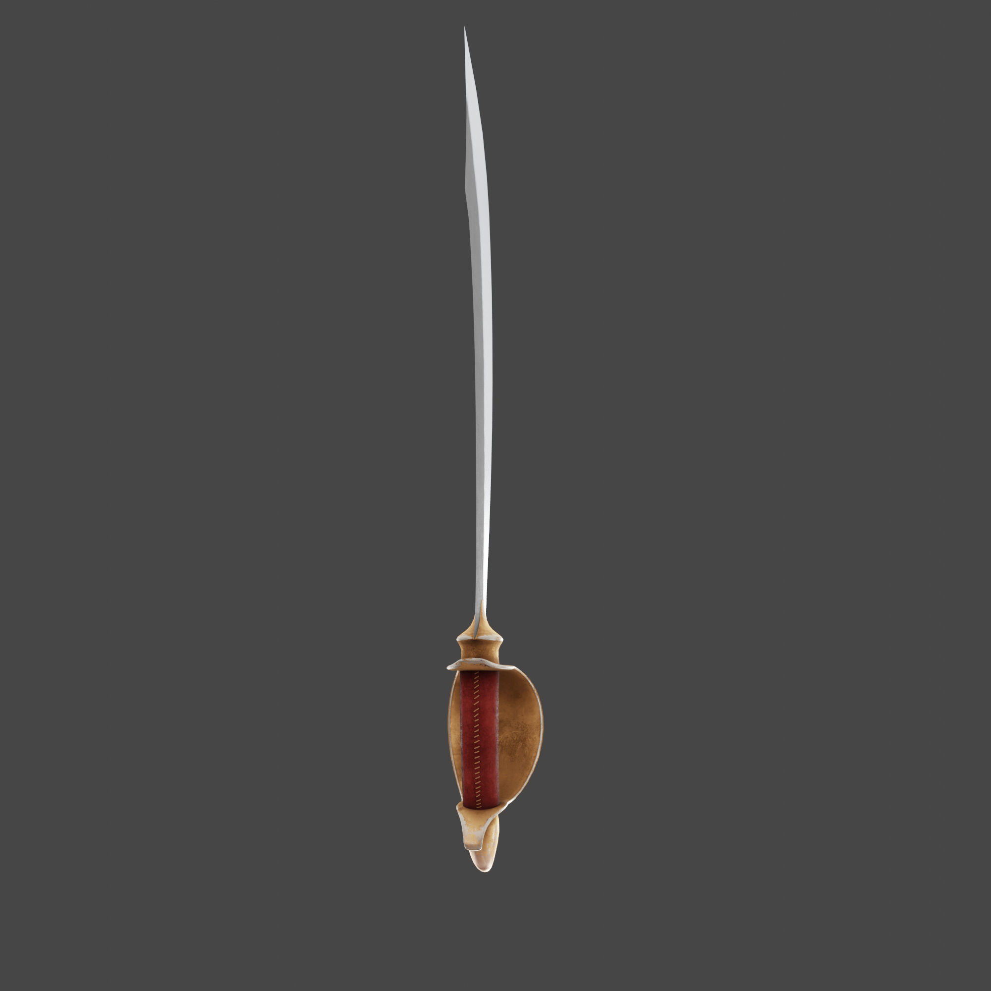 Saber Pirate Sword Low-poly 3D model_3
