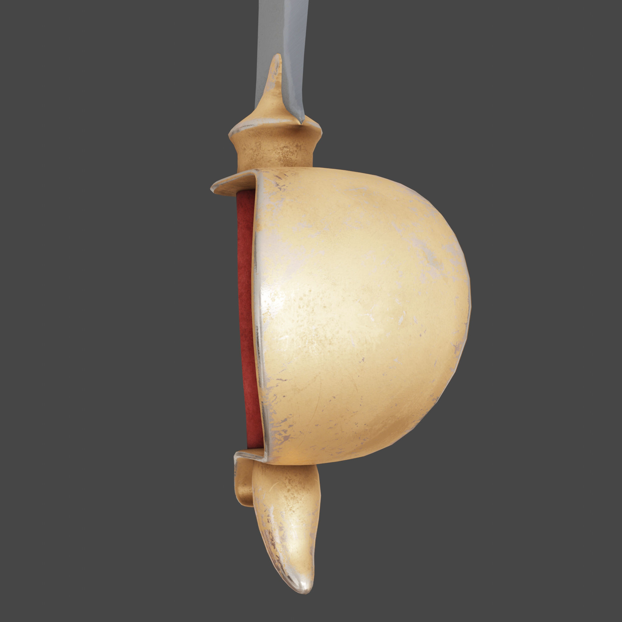 Saber Pirate Sword Low-poly 3D model_25