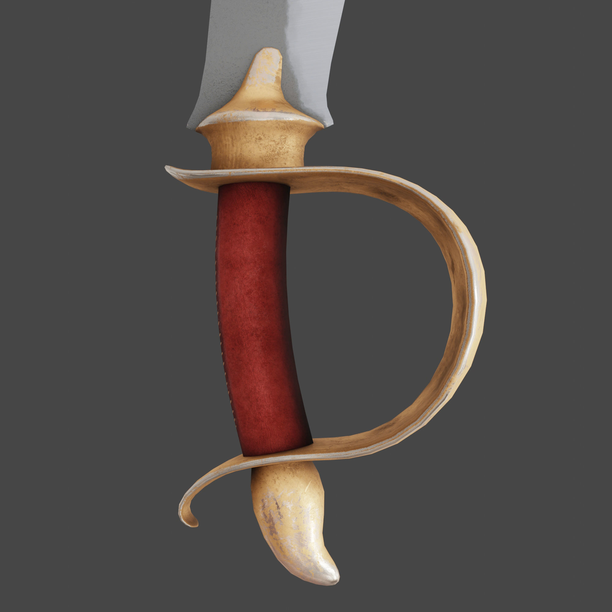 Saber Pirate Sword Low-poly 3D model_23