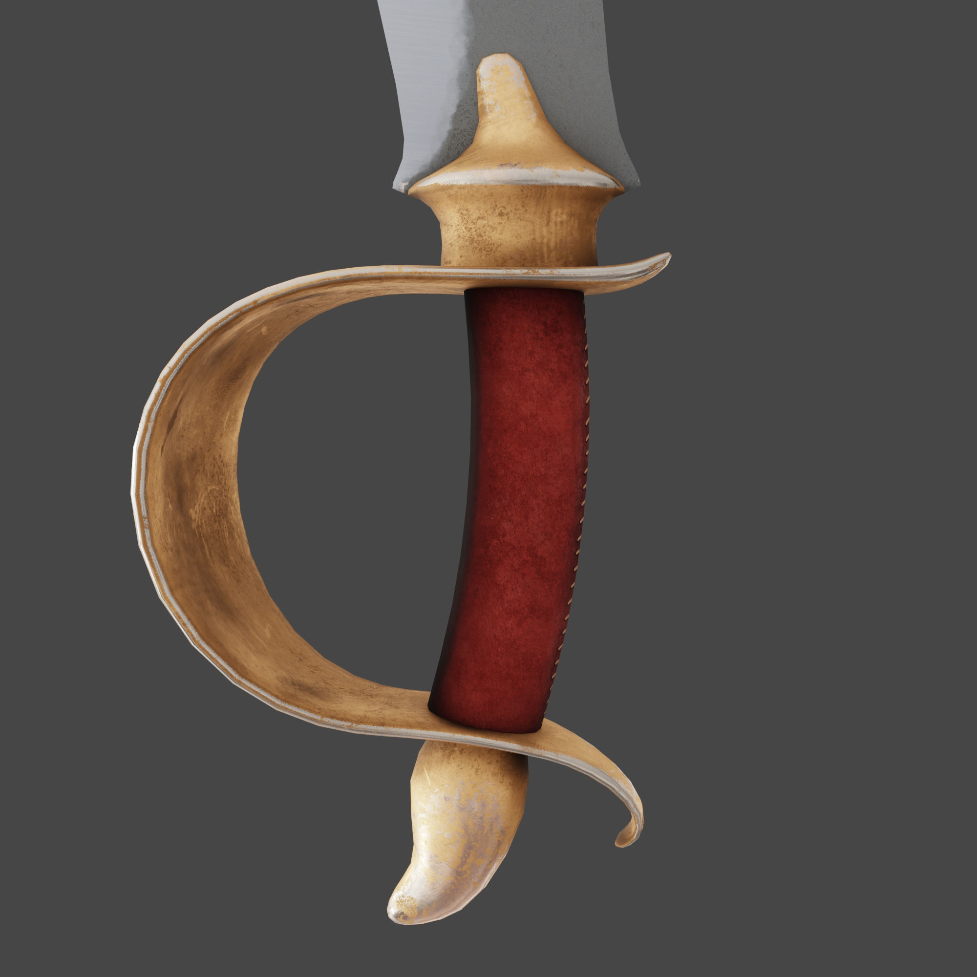 Saber Pirate Sword Low-poly 3D model_15