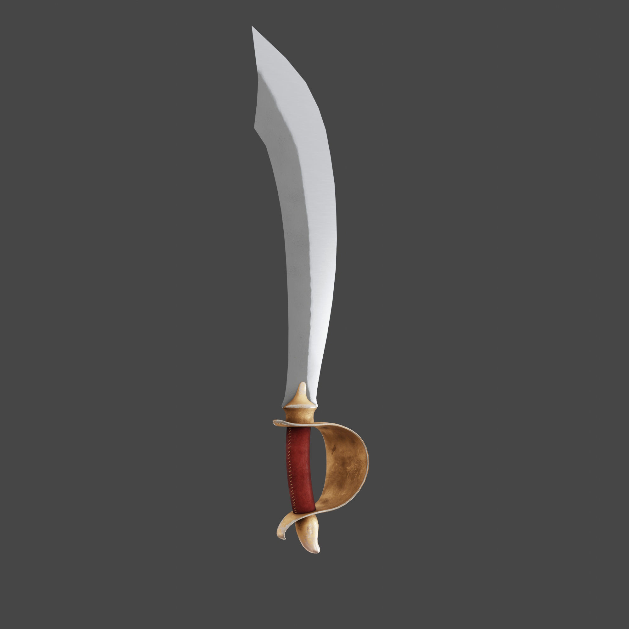 Saber Pirate Sword Low-poly 3D model_5