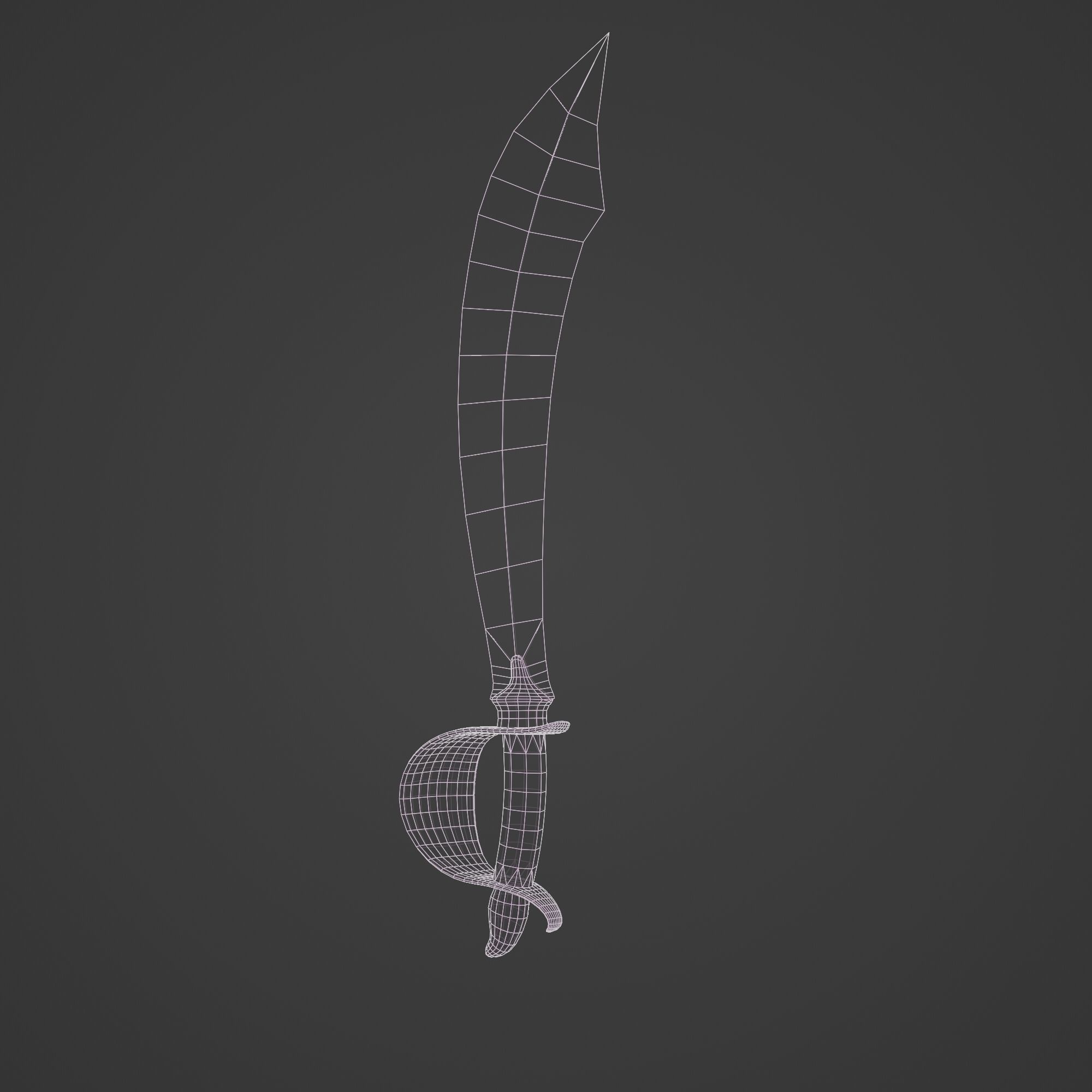Saber Pirate Sword Low-poly 3D model_2