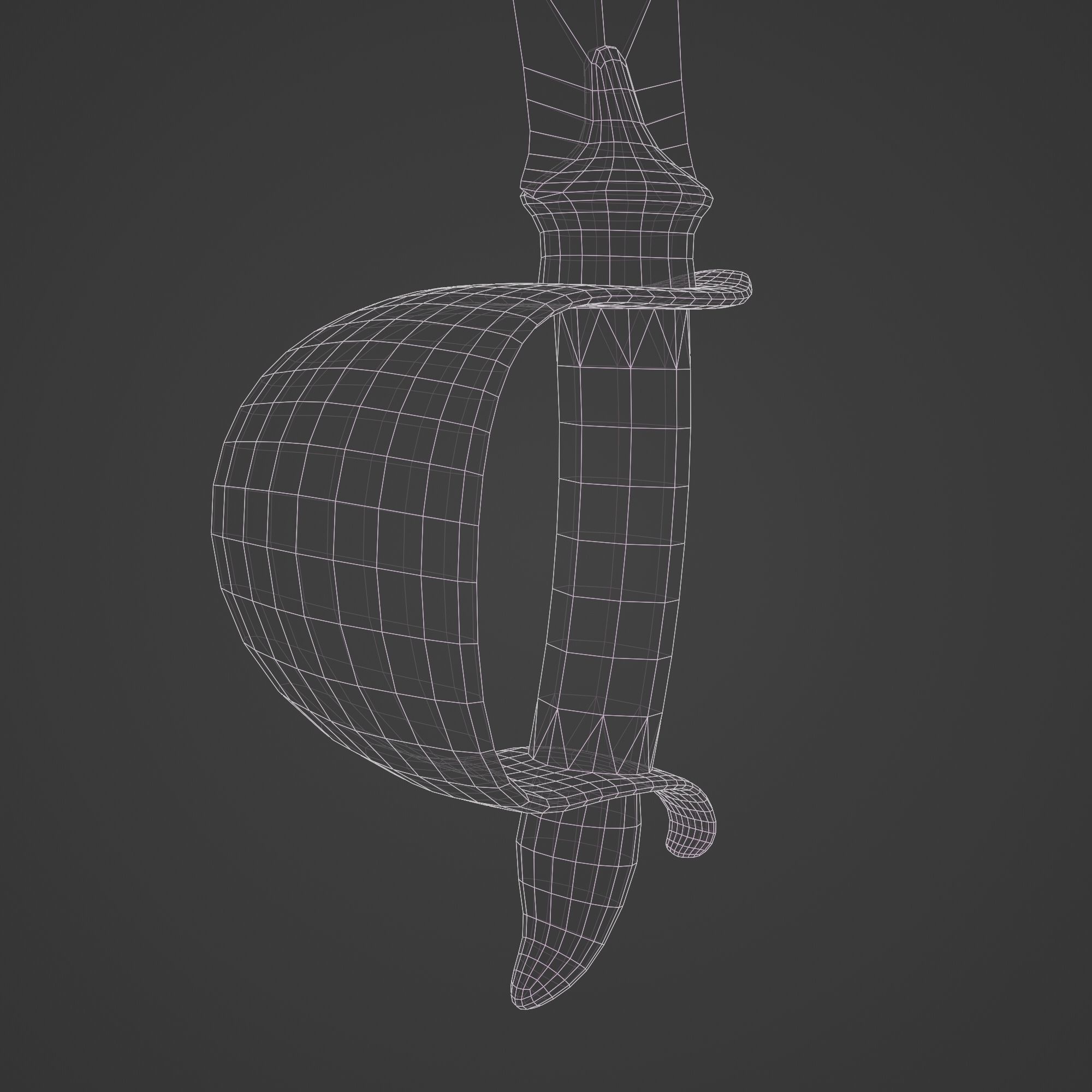 Saber Pirate Sword Low-poly 3D model_14