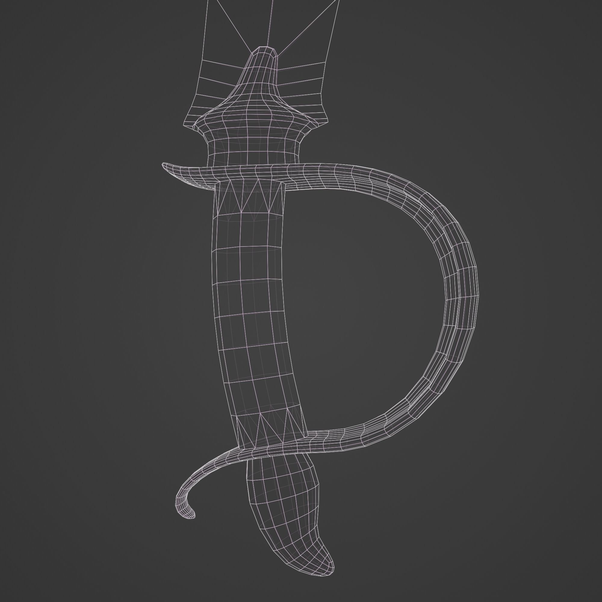 Saber Pirate Sword Low-poly 3D model_24