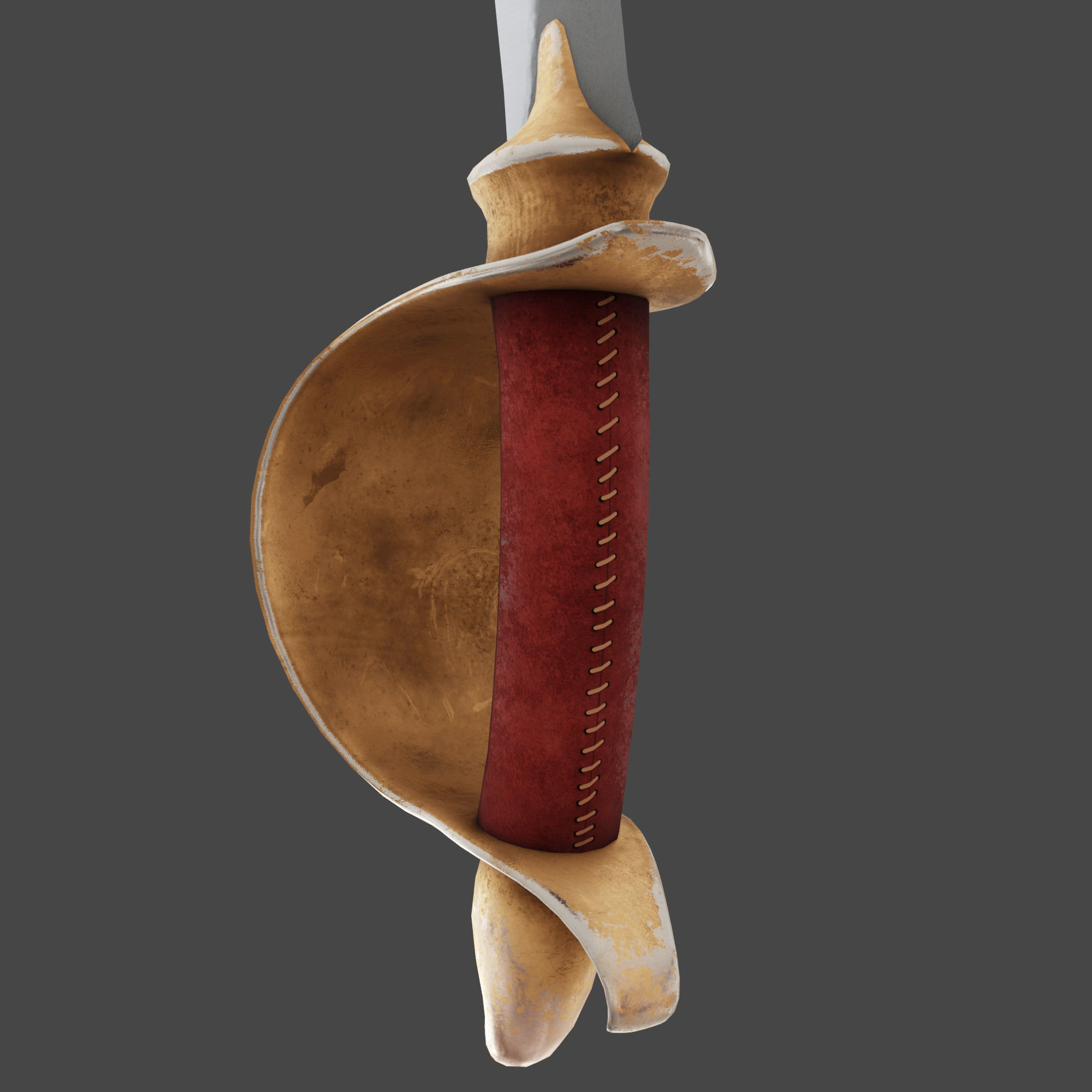 Saber Pirate Sword Low-poly 3D model_17