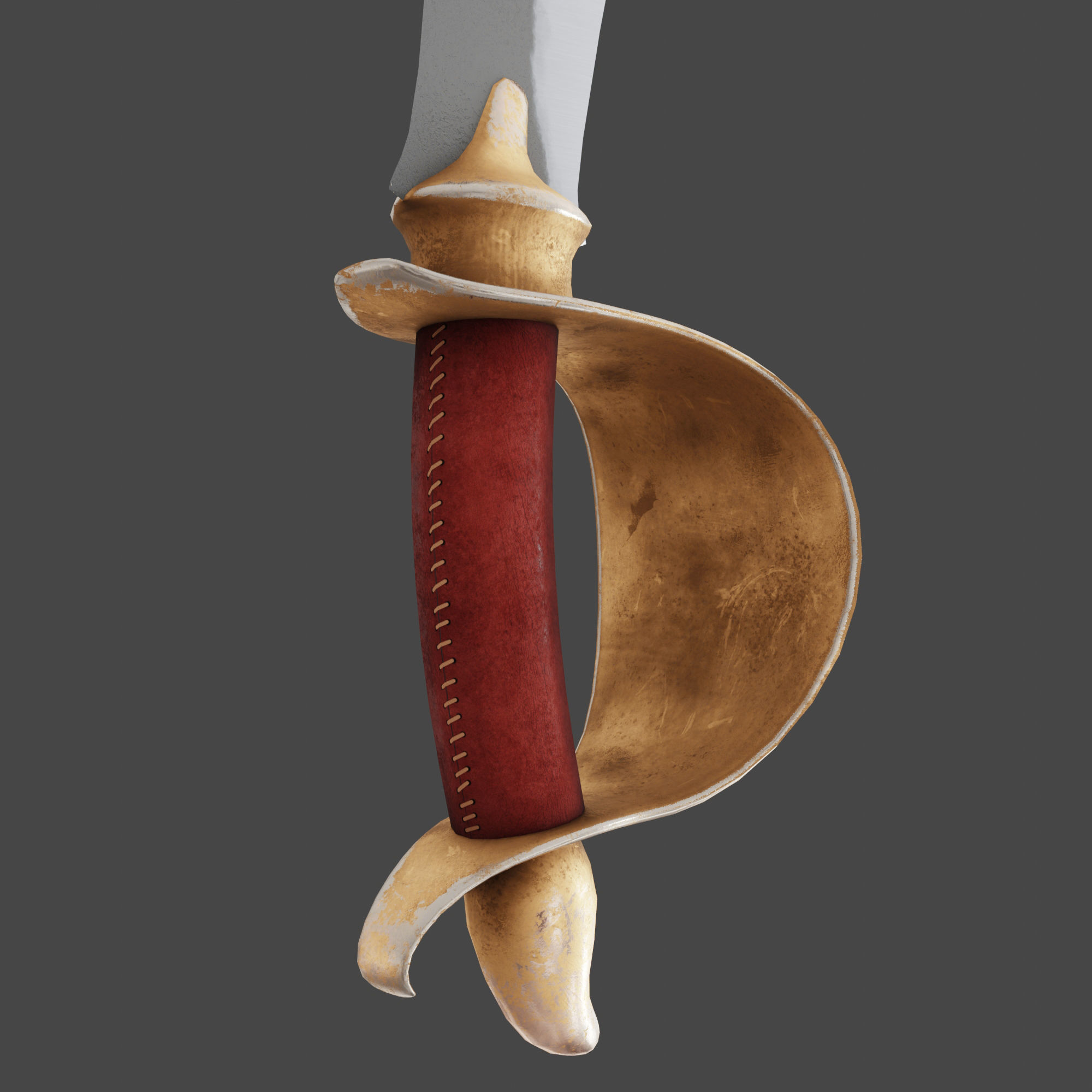 Saber Pirate Sword Low-poly 3D model_21