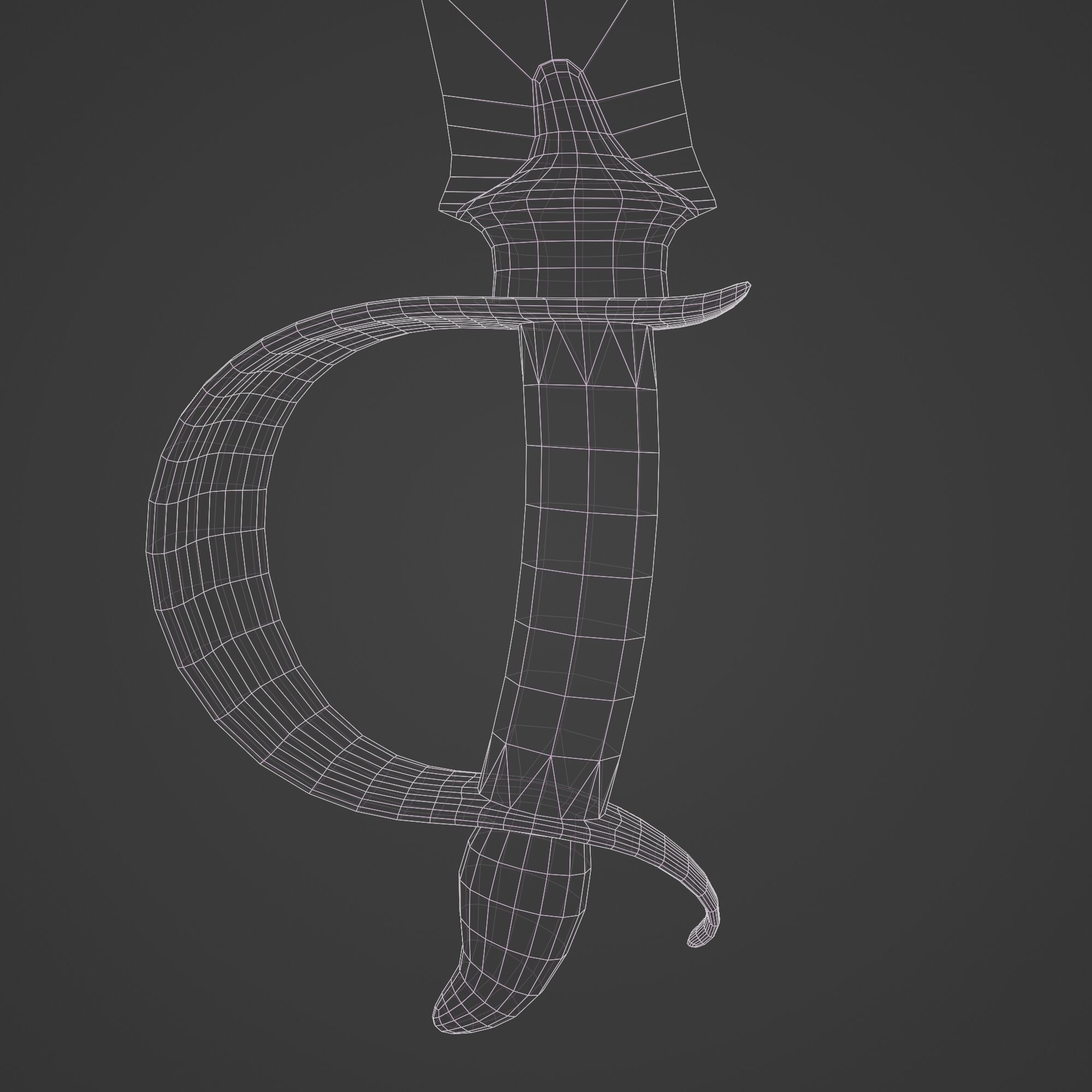 Saber Pirate Sword Low-poly 3D model_16