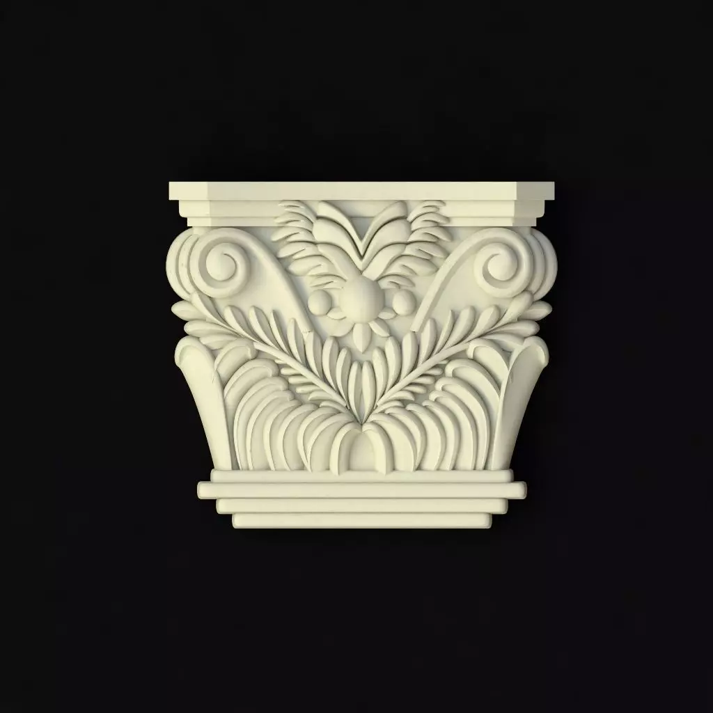 pilaster decorative column 3D model_0
