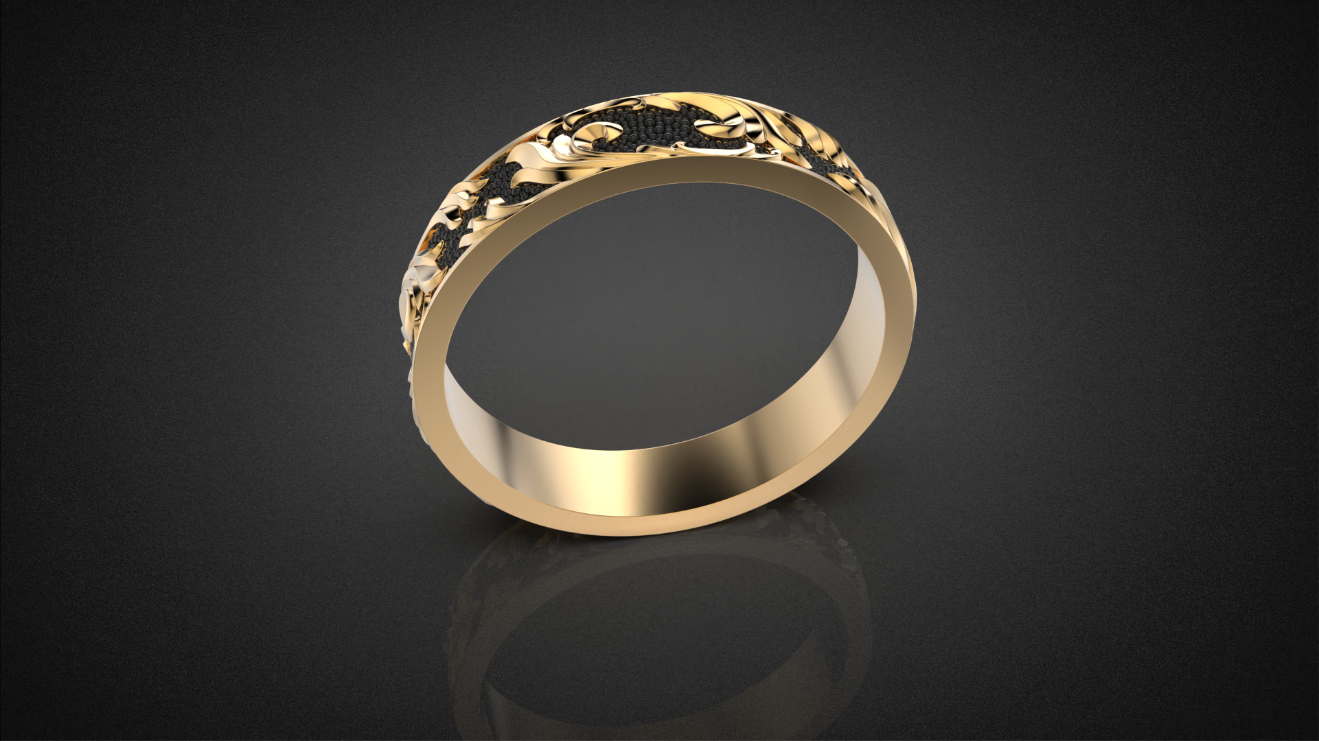 Wedding ring Golden Ratio R18 all sizes 3D print model_9