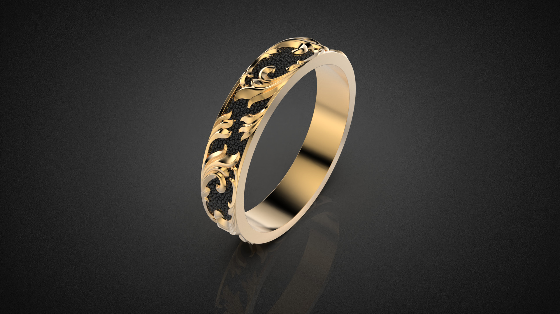 Wedding ring Golden Ratio R18 all sizes 3D print model_8