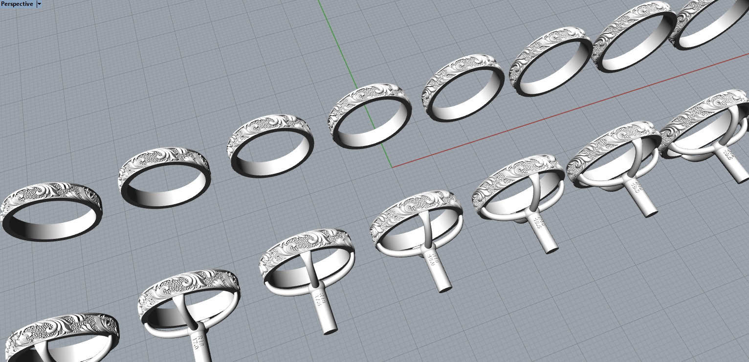 Wedding ring Golden Ratio R18 all sizes 3D print model_3