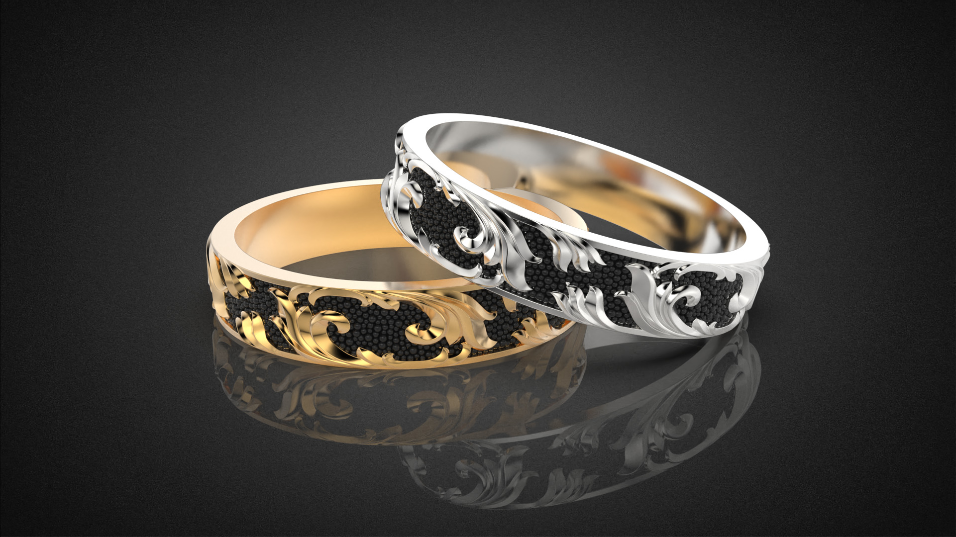 Wedding ring Golden Ratio R18 all sizes 3D print model_1