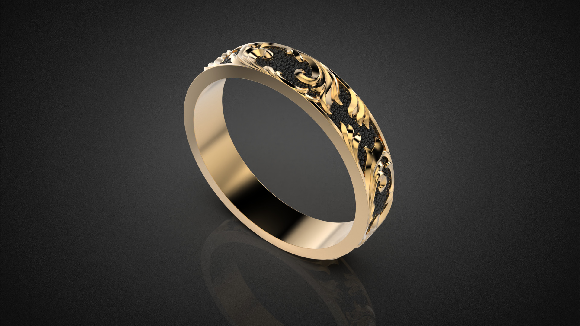Wedding ring Golden Ratio R18 all sizes 3D print model_10