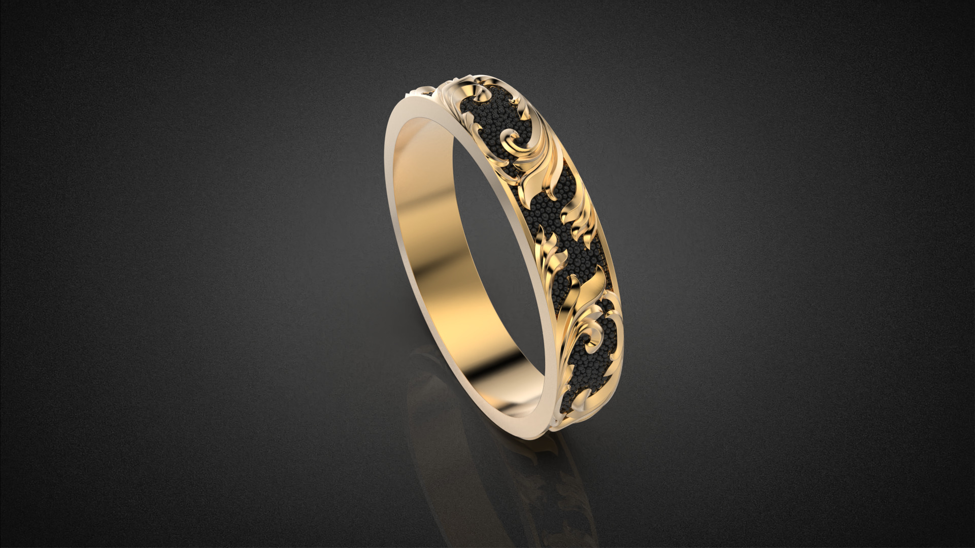 Wedding ring Golden Ratio R18 all sizes 3D print model_7