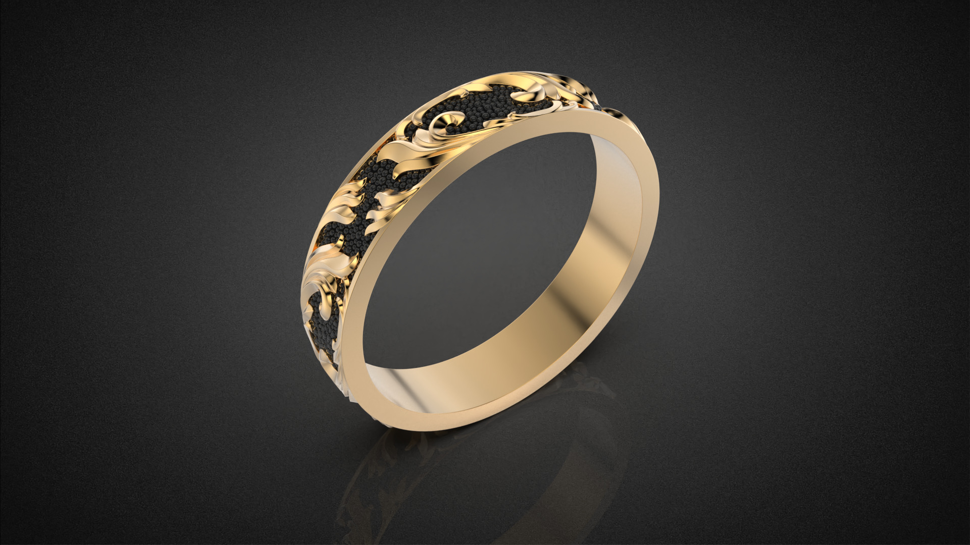 Wedding ring Golden Ratio R18 all sizes 3D print model_5