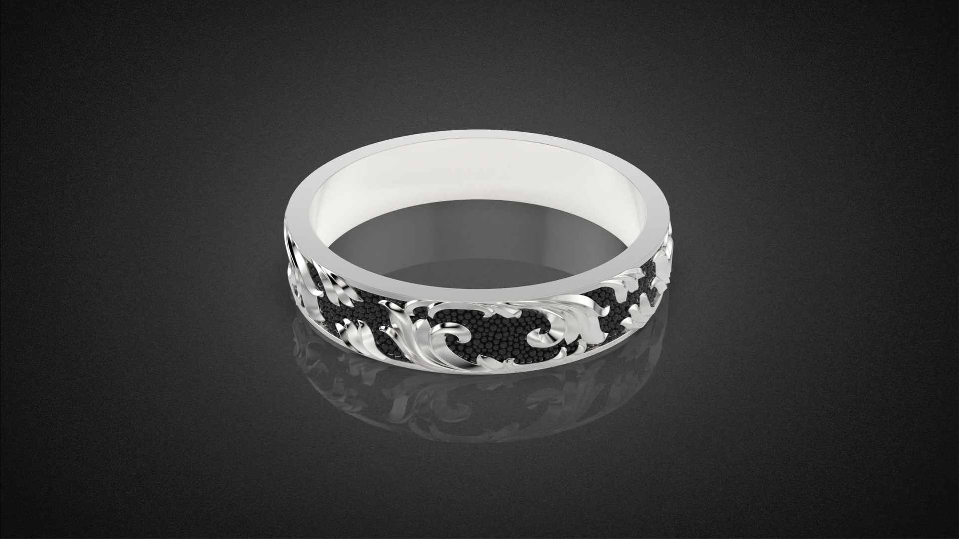 Wedding ring Golden Ratio R18 all sizes 3D print model_16