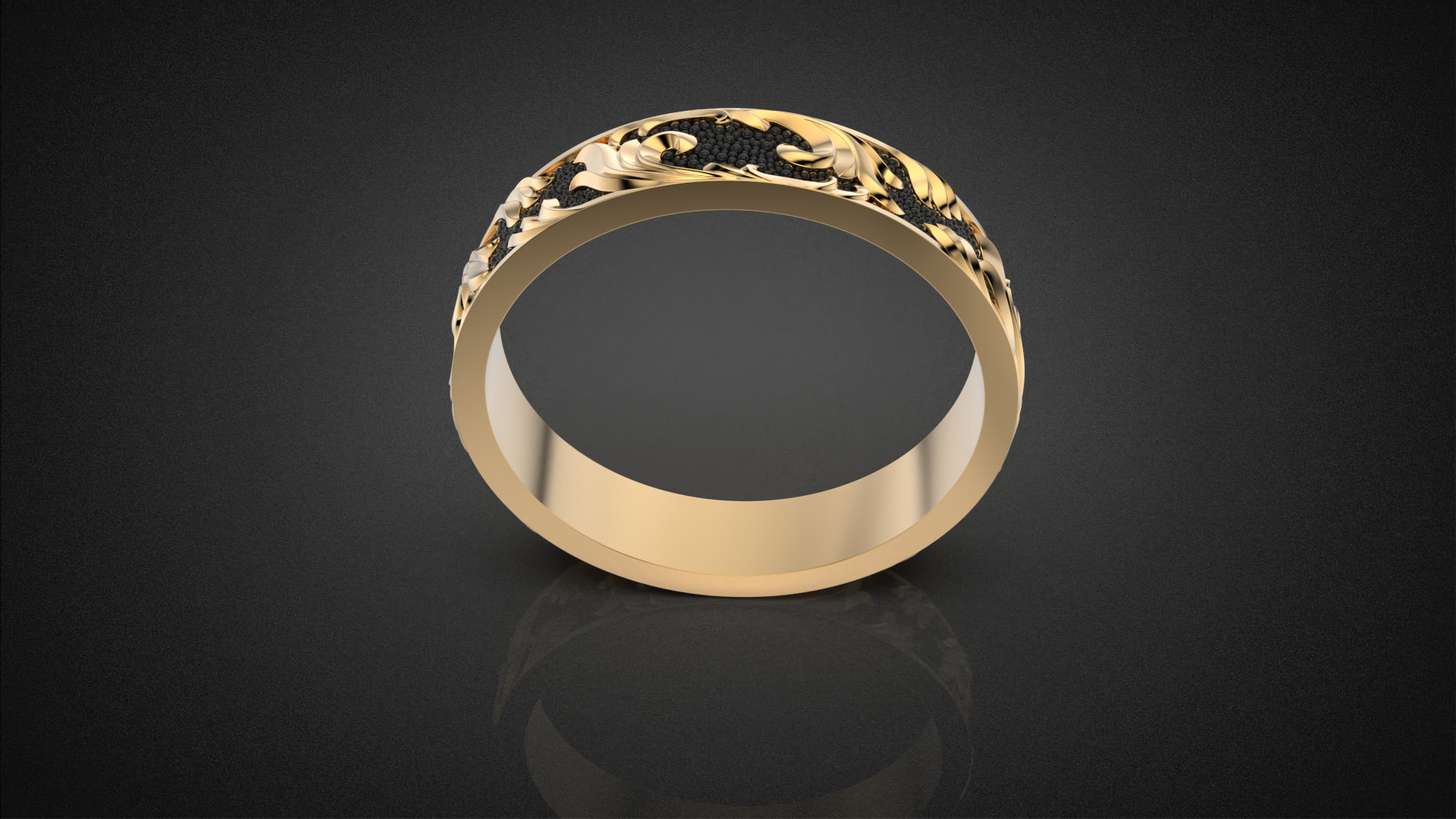 Wedding ring Golden Ratio R18 all sizes 3D print model_6