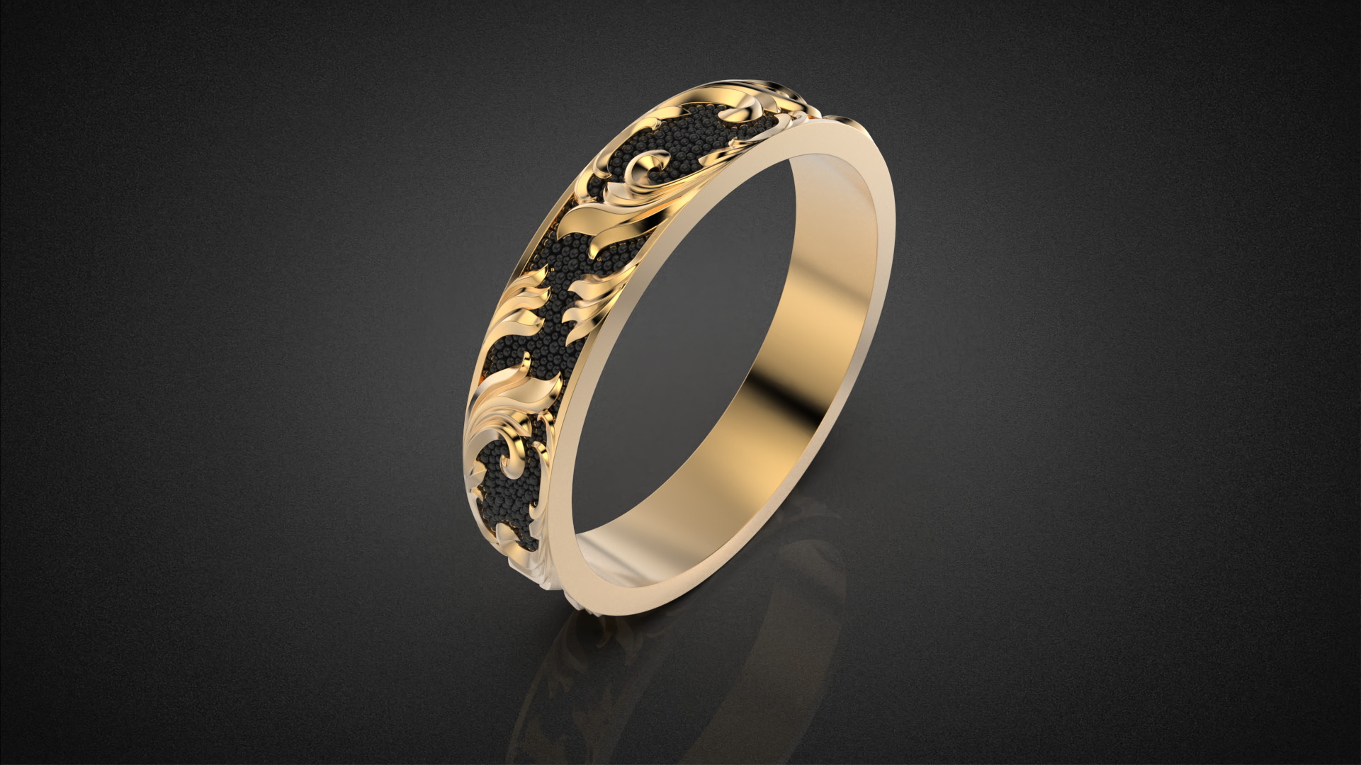 Wedding ring Golden Ratio R18 all sizes 3D print model_12