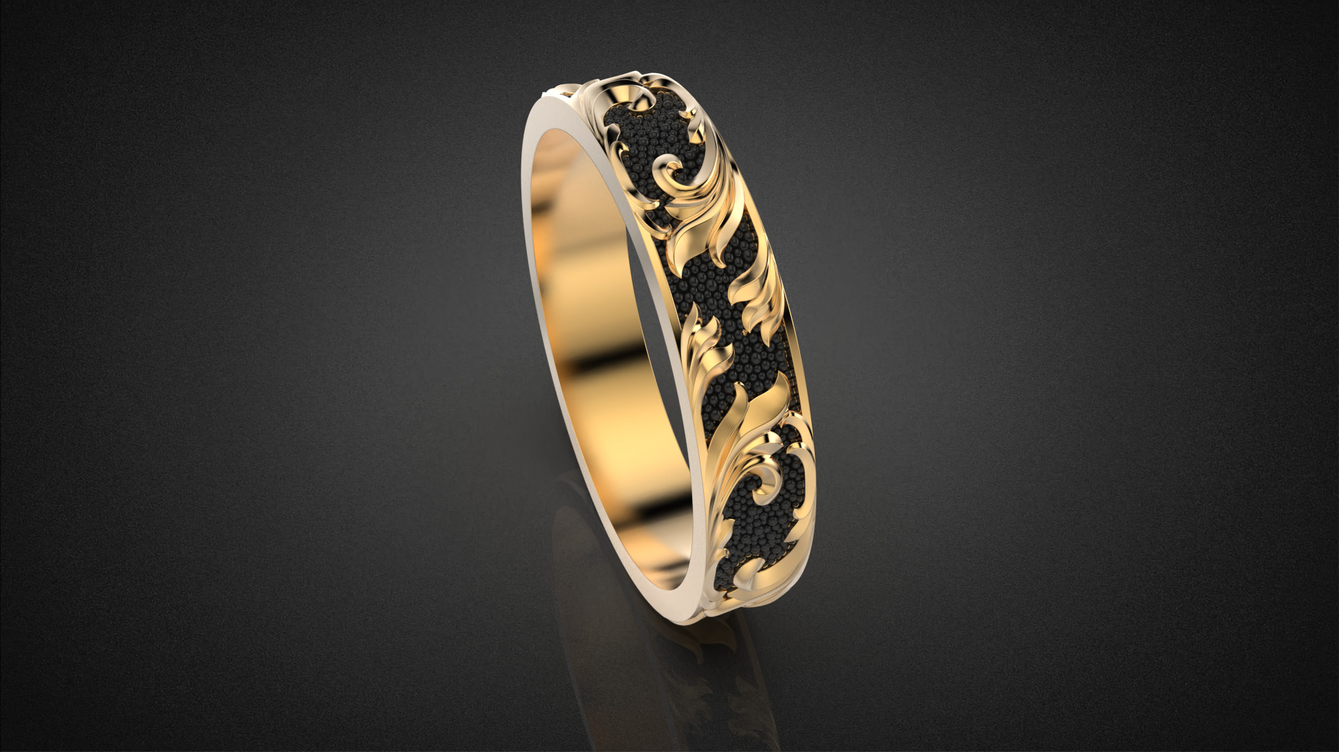 Wedding ring Golden Ratio R18 all sizes 3D print model_11