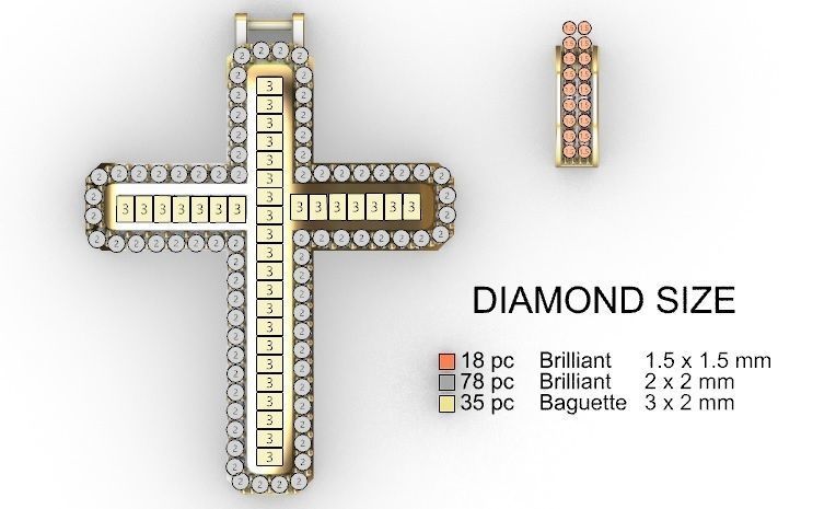 CROSS PENDANT 2 3D print model_4