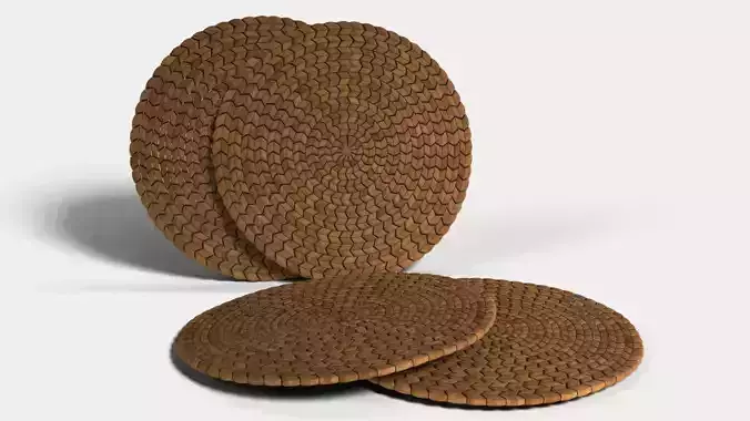 Round wicker coaster