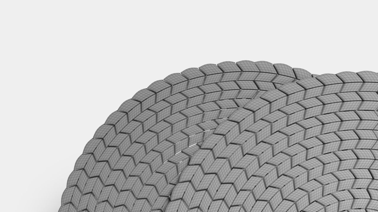 Round wicker coaster 3D model_9