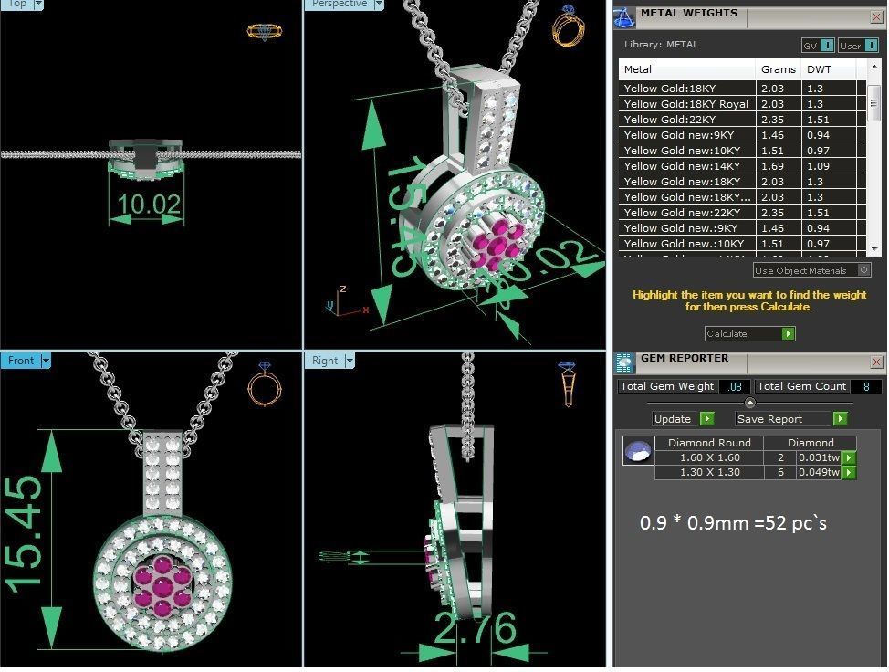 Women pendant 3dm render detail 3D print model_3