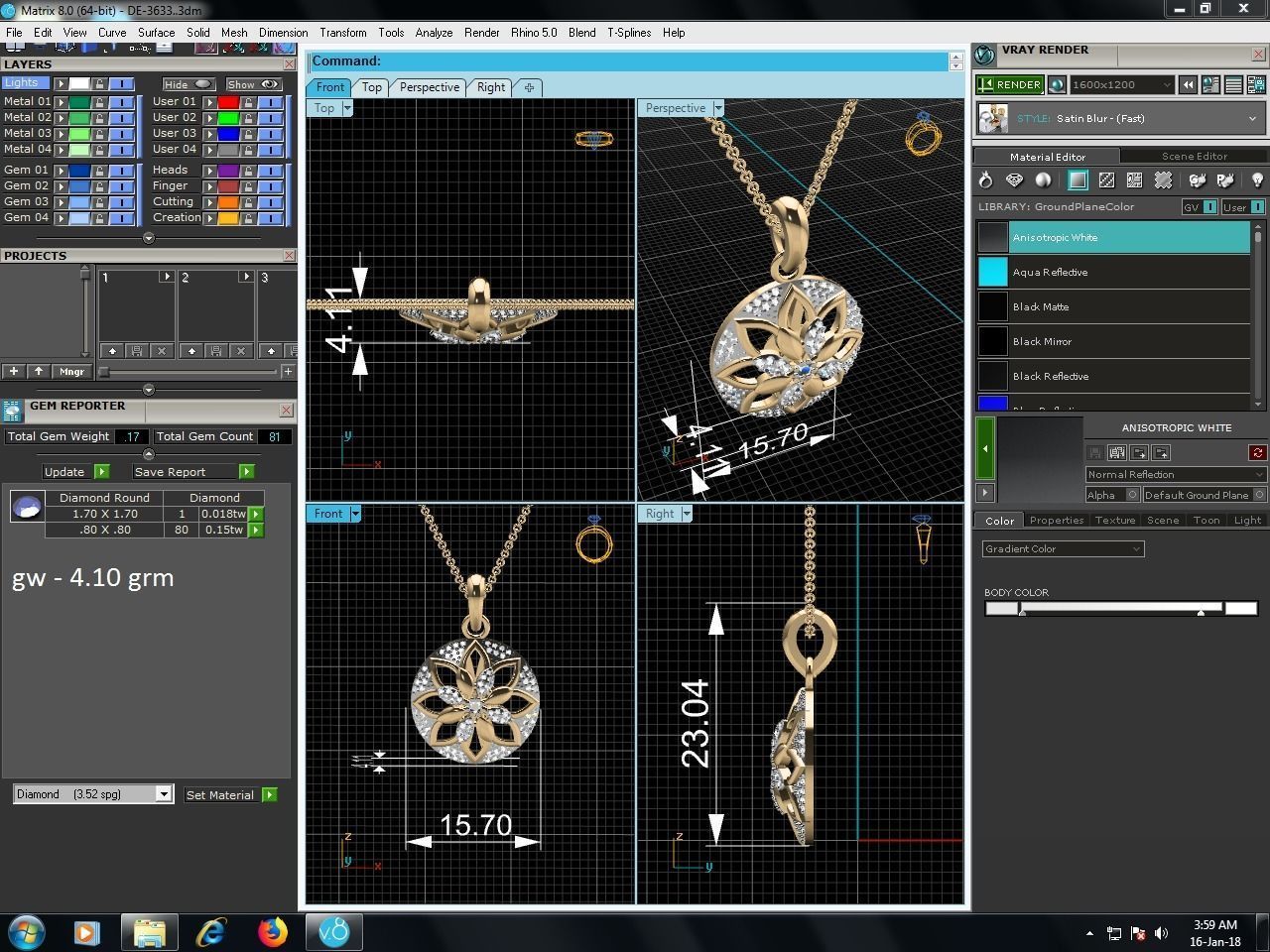 Women pendant 3dm render detail 3D print model_4