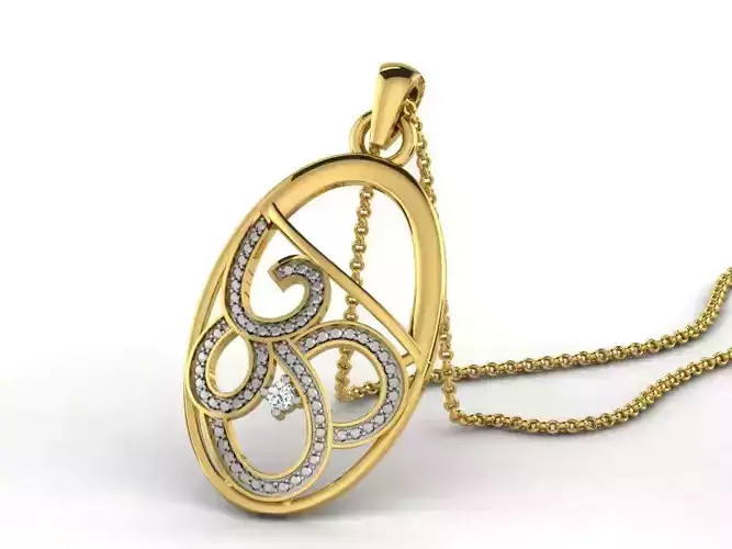 Women pendant 3dm render detail