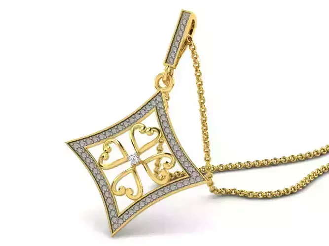 Women pendant 3dm render detail