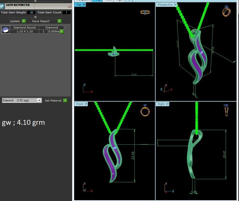 Women pendant 3dm render detail 3D print model_7