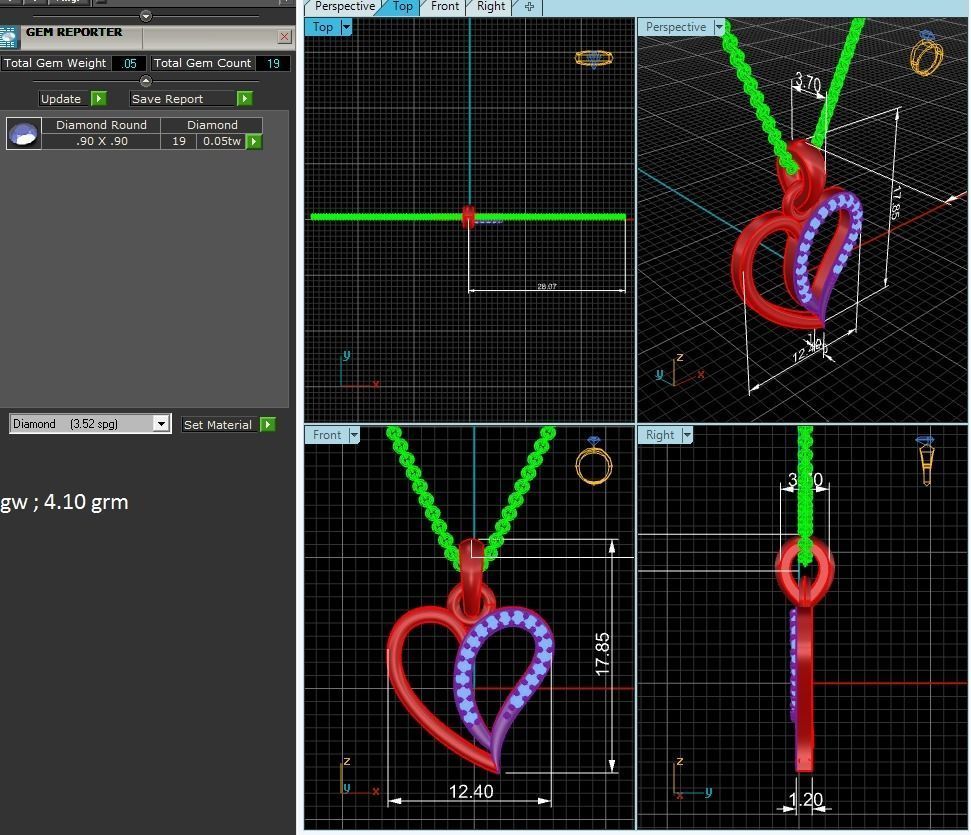 Women pendant 3dm render detail 3D print model_7