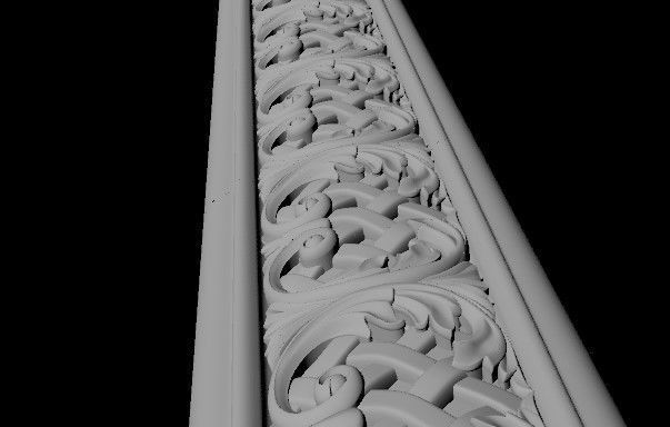 carved baguette 3D model_3