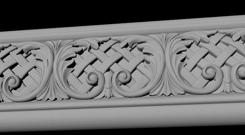 carved baguette 3D model_1