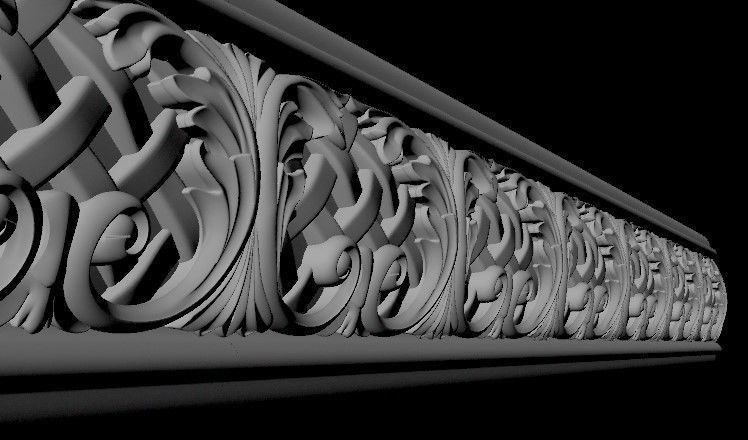 carved baguette 3D model_2