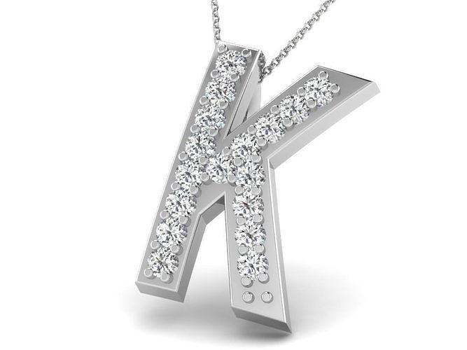 Alphabet - K pendant 3dm render detail 3D print model