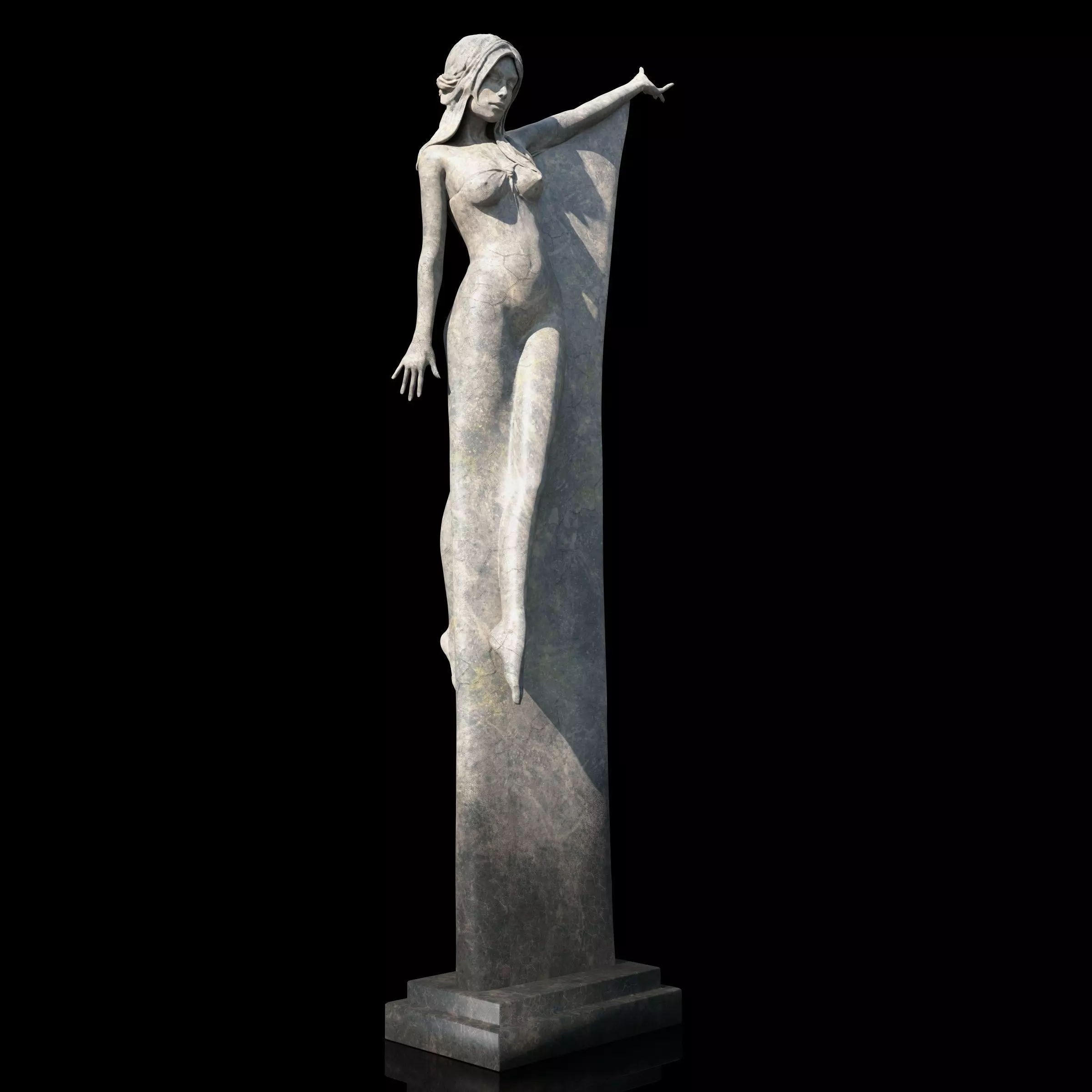 Seraphina bronze sculpture of woman 3D model_0