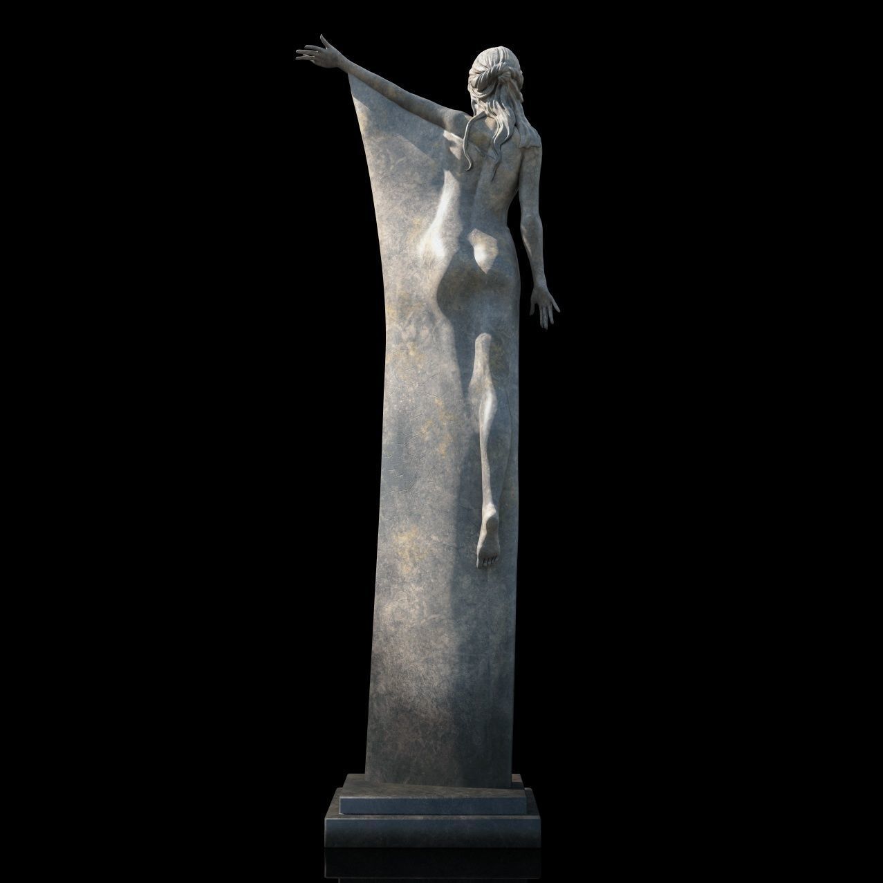 Seraphina bronze sculpture of woman 3D model_5