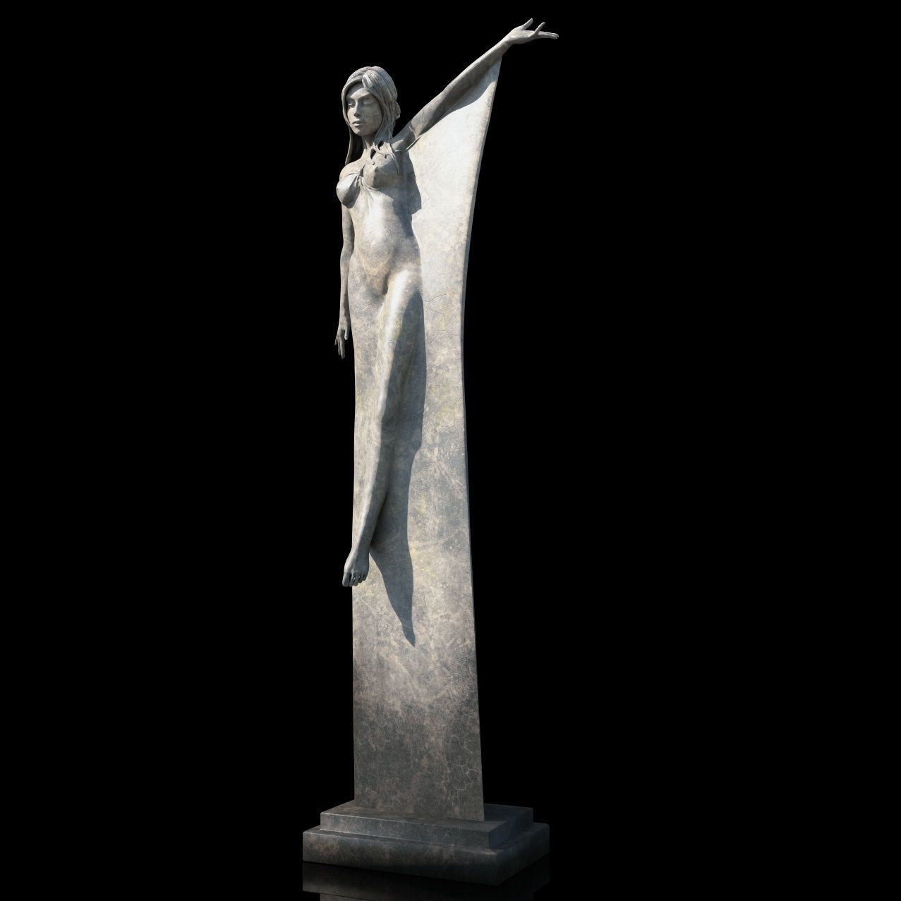 Seraphina bronze sculpture of woman 3D model_7