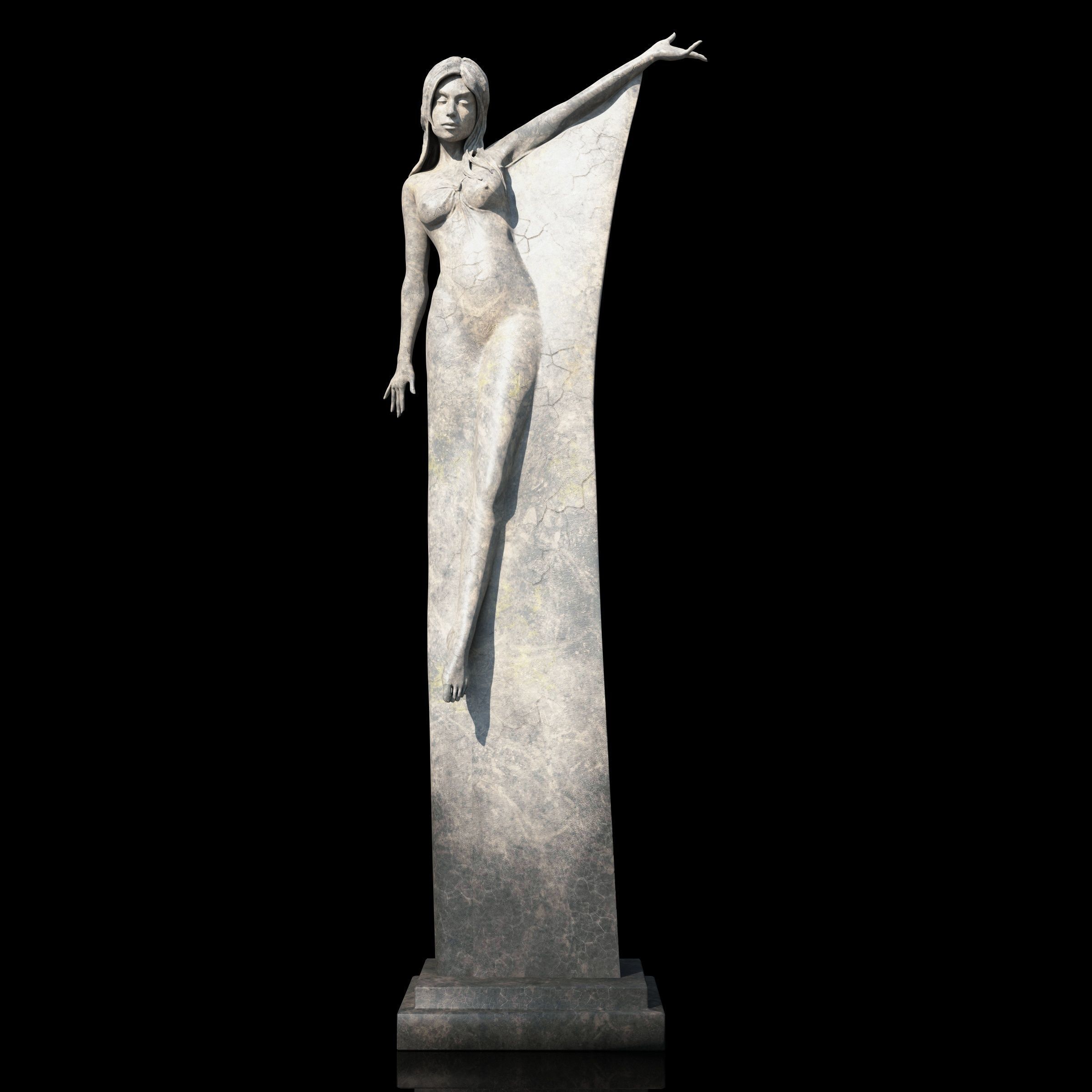 Seraphina bronze sculpture of woman 3D model_2